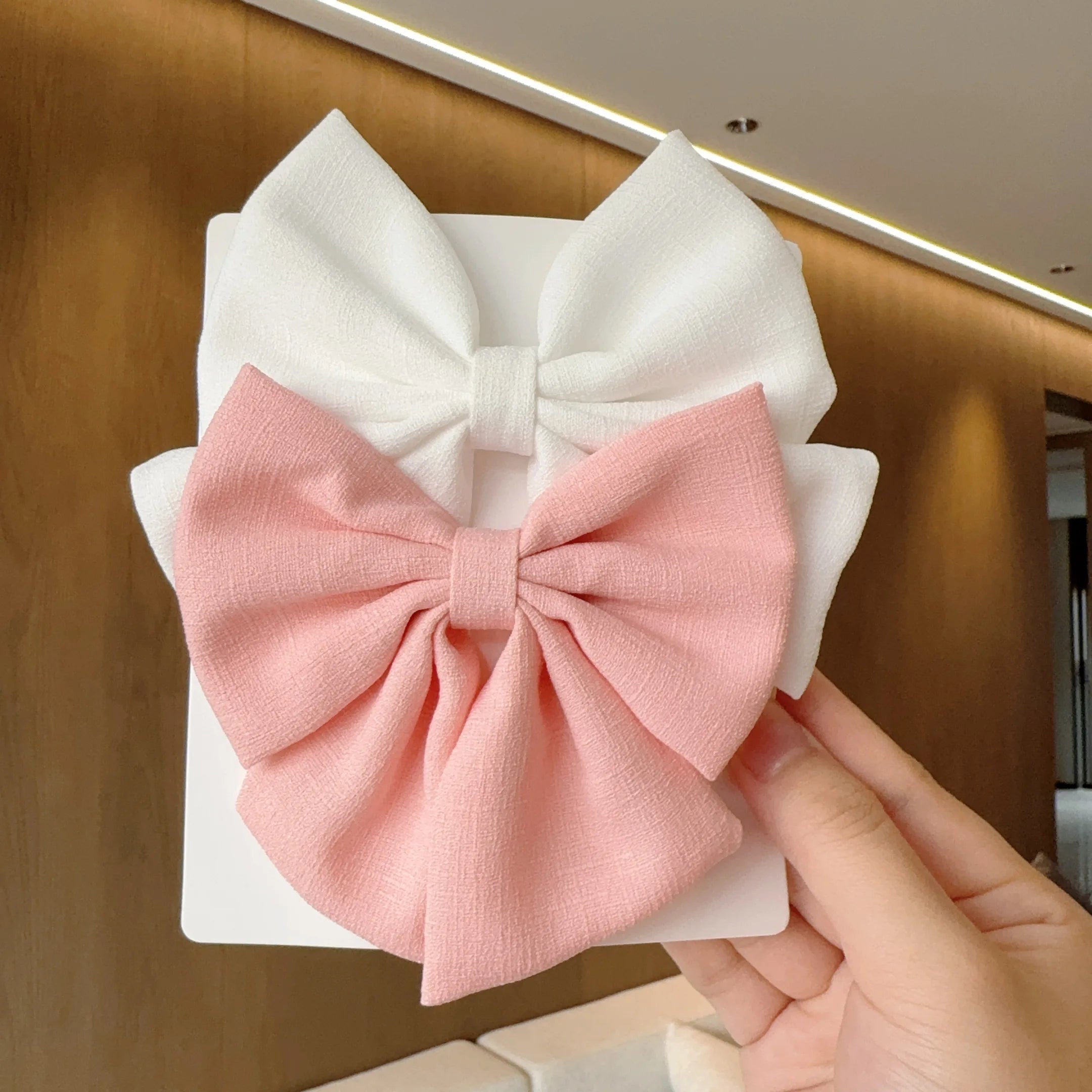 2PCS Solid Color Grosgrain Ribbon Hair Bows for Girls - Image 9