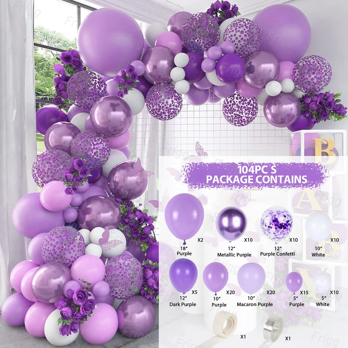 Purple Butterfly Balloon Garland Arch Kit - Image 12