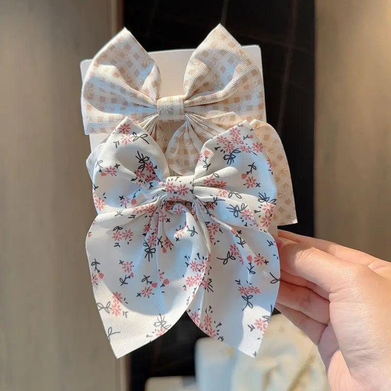 2PCS Solid Color Grosgrain Ribbon Hair Bows for Girls - Image 21