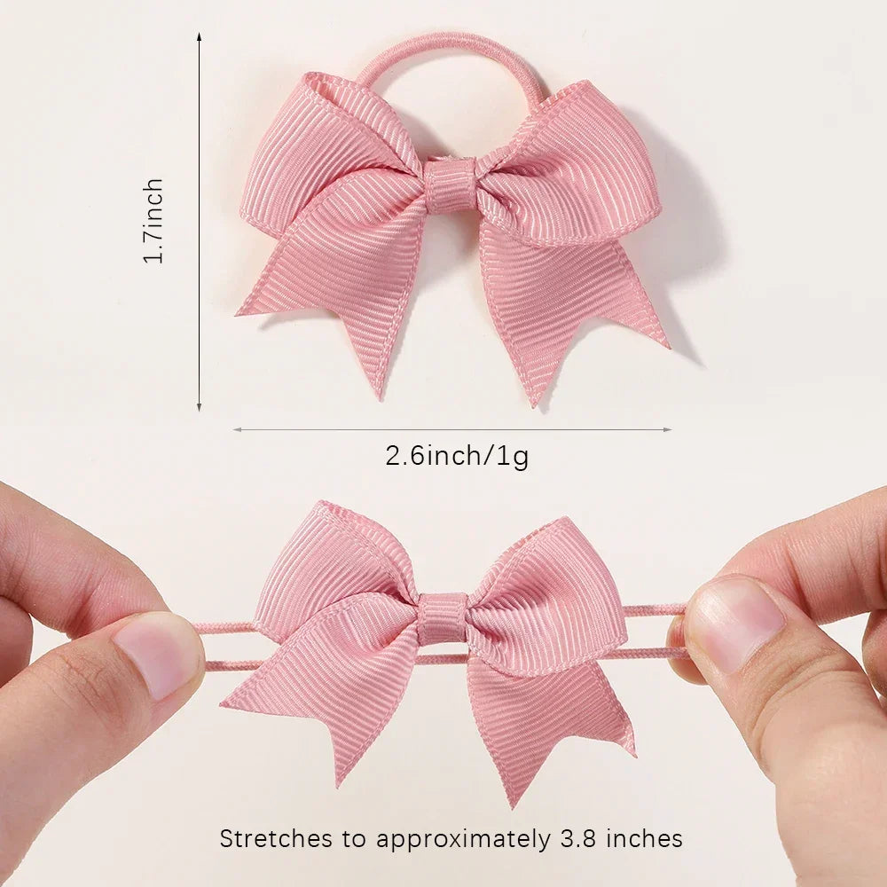 10Pcs Elastic Hair Ties with Ribbon Bows – Baby & Kids Gift Accessories - Image 5