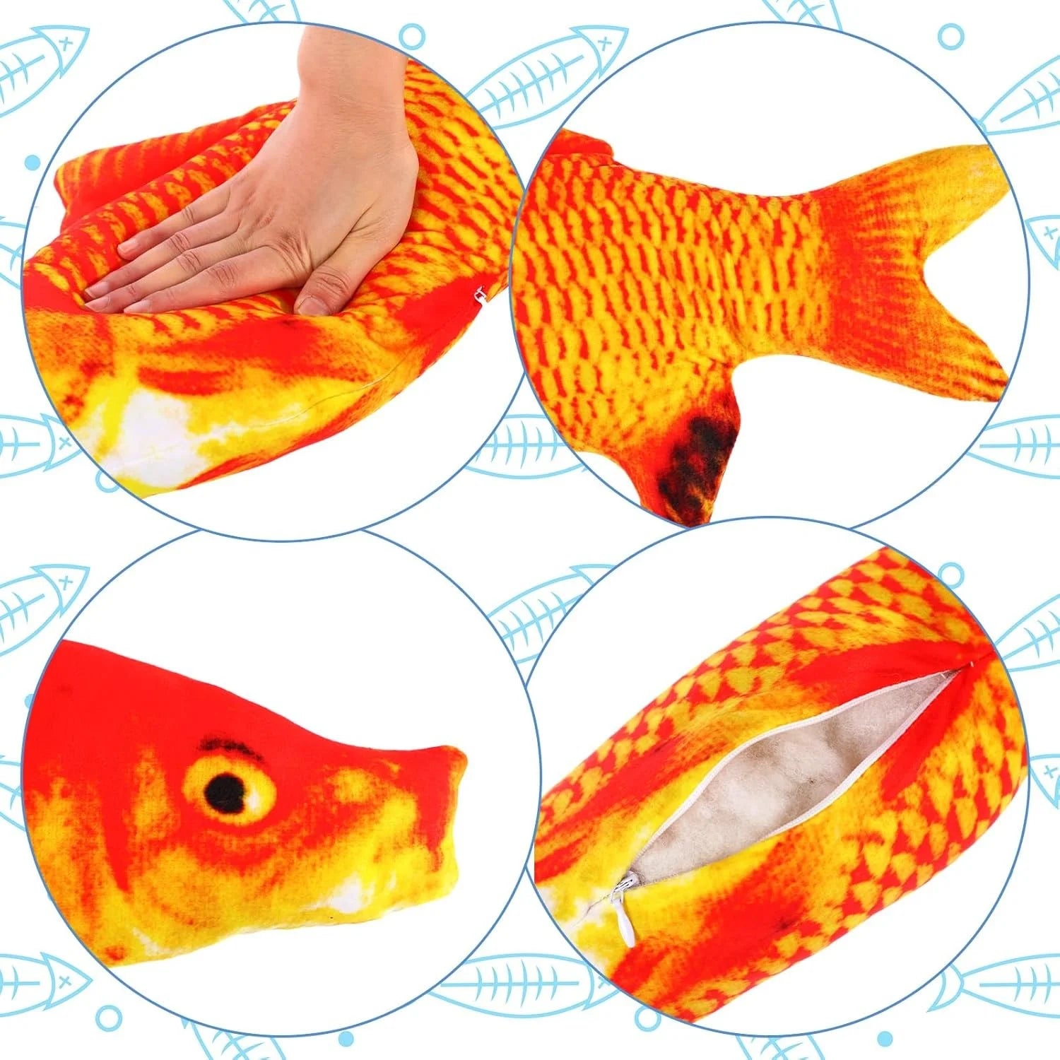 3D Simulation Gold Fish Plush Toys – Soft Carp Pillow - Image 3