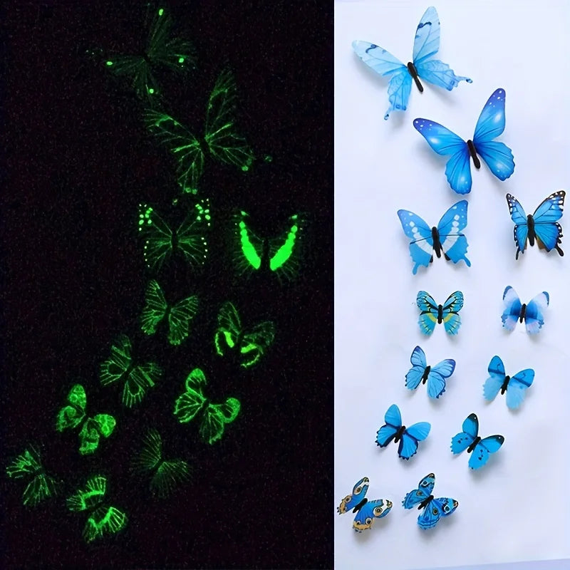 3D Luminous Butterfly Wall Stickers – DIY Home Decor Set - Image 2