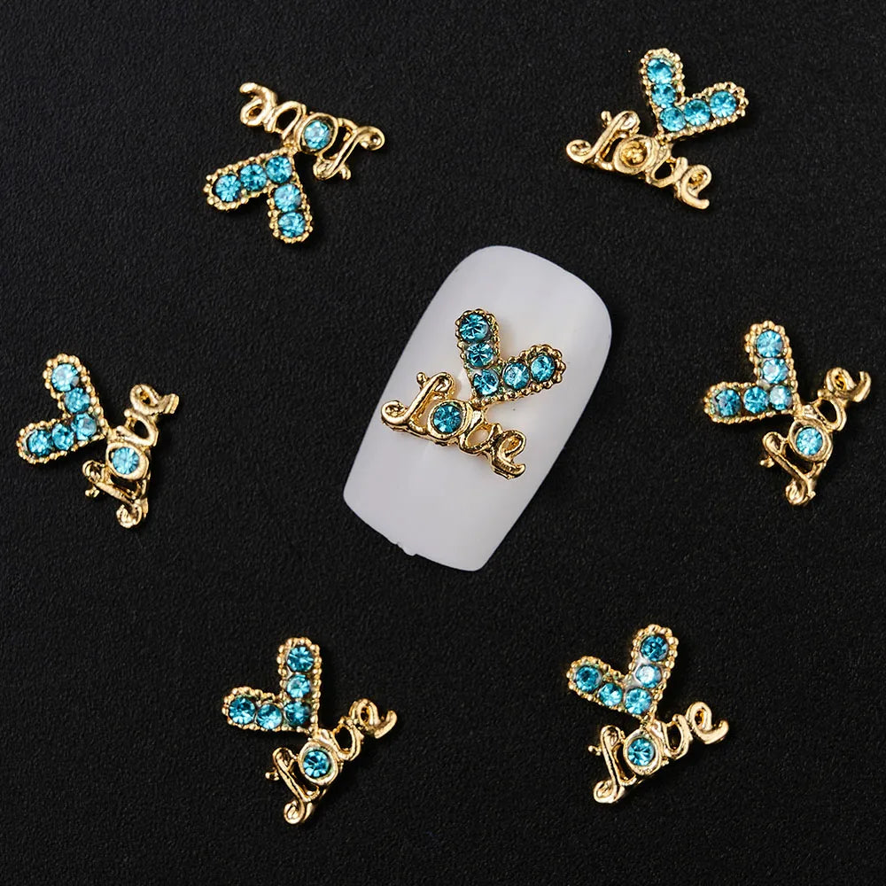 10Pcs Kawaii Cartoon Bear Rhinestone Nail Charms - Image 19