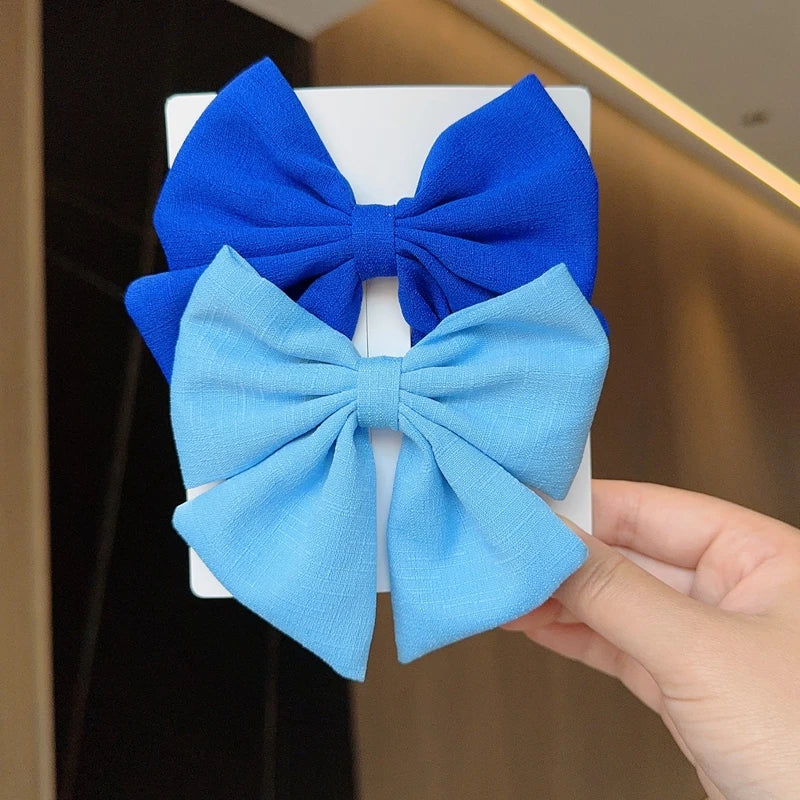 2PCS Solid Color Grosgrain Ribbon Hair Bows for Girls - Image 33