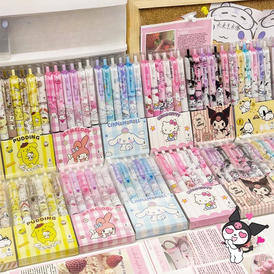 Sanrio 6pcs Series Gel Pen Set – Hello Kitty & Friends Y2K Collection - Image 2