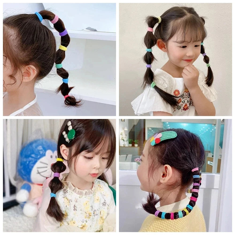 Colorful Basic Nylon Elastic Hair Ties – Perfect for Girls’ Ponytails - Image 2