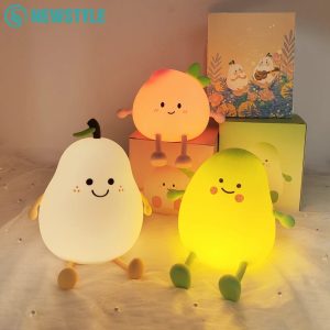Cute Silicone Nursery Pear Night Light