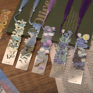 Aesthetic Floral Painting Metal Bookmark