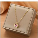 Top Luxury Colorful Crystal Ocean Heart Pendant Necklace