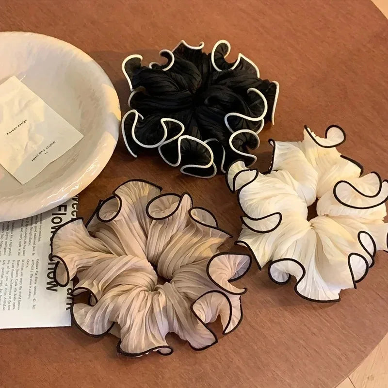 Elegant Korean Retro Oversized Chiffon Scrunchies for a Chic Look - Image 2