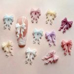 French Ribbons Resin Bowknot Charms for Nail Art Enthusiasts