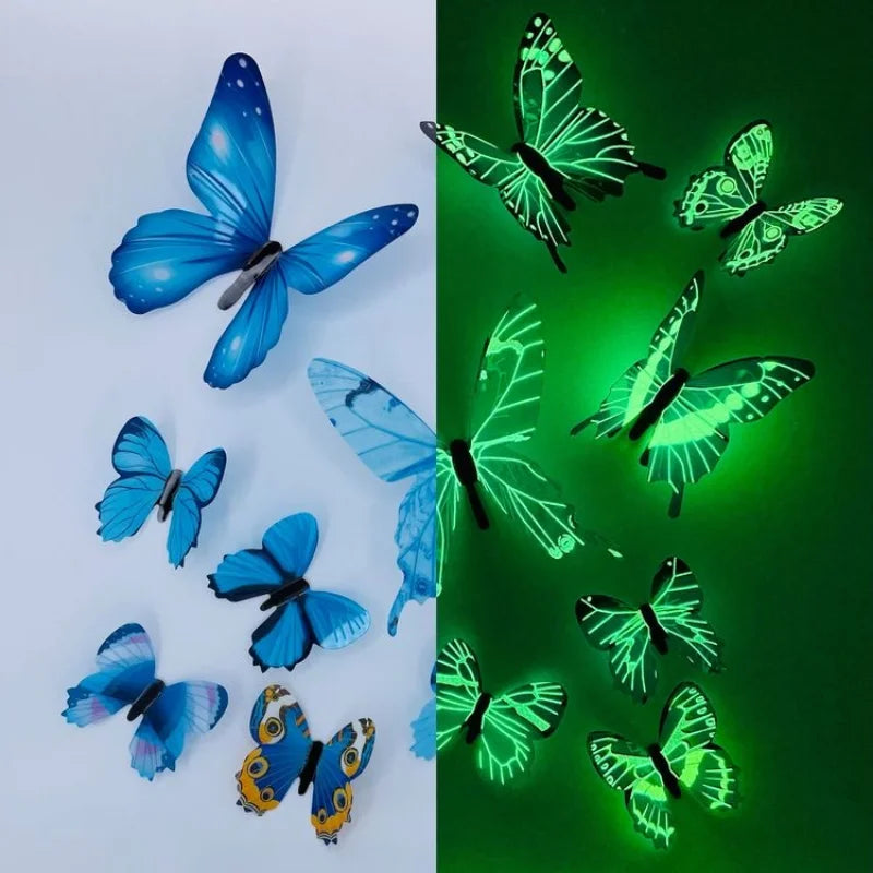 3D Luminous Butterfly Wall Stickers – DIY Home Decor Set