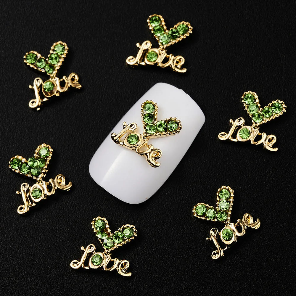 10Pcs Kawaii Cartoon Bear Rhinestone Nail Charms - Image 7