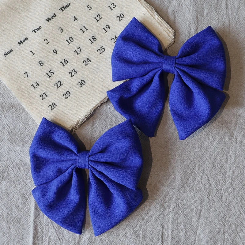 2PCS Solid Color Grosgrain Ribbon Hair Bows for Girls - Image 28