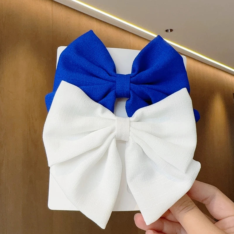 2PCS Solid Color Grosgrain Ribbon Hair Bows for Girls - Image 11
