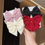 2PCS Solid Color Grosgrain Ribbon Hair Bows for Girls