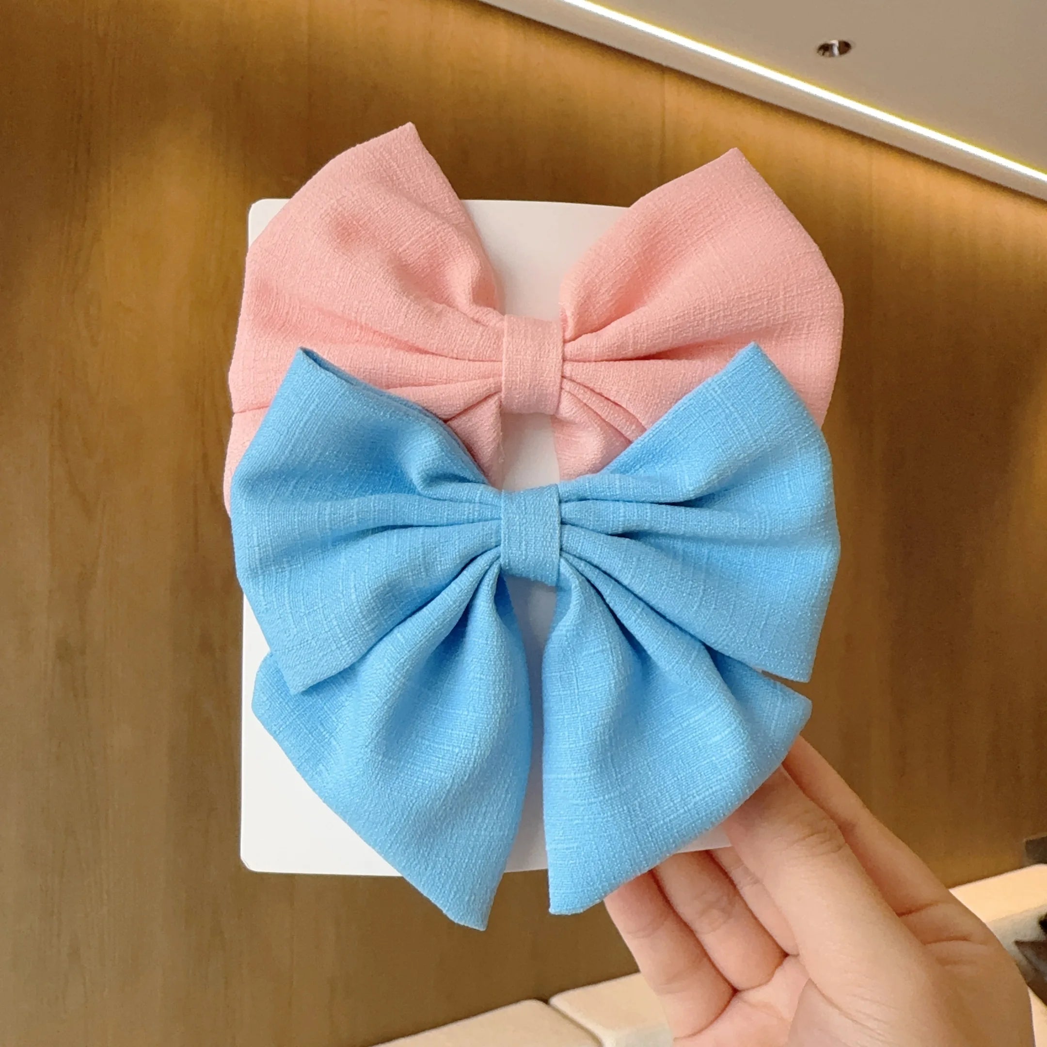 2PCS Solid Color Grosgrain Ribbon Hair Bows for Girls - Image 36