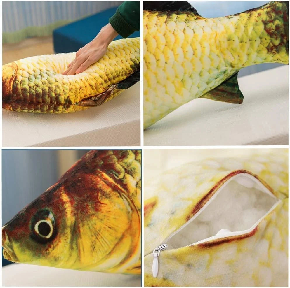 3D Simulation Gold Fish Plush Toys – Soft Carp Pillow - Image 4