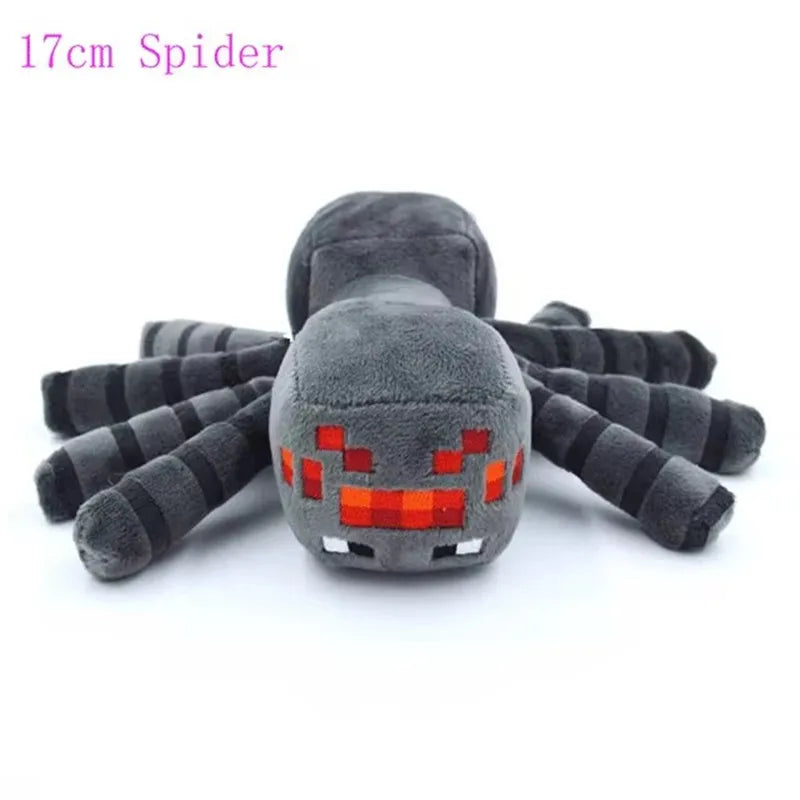 Adorable 16cm Gray MC Spider Plush Toy for Kids and Game Enthusiasts