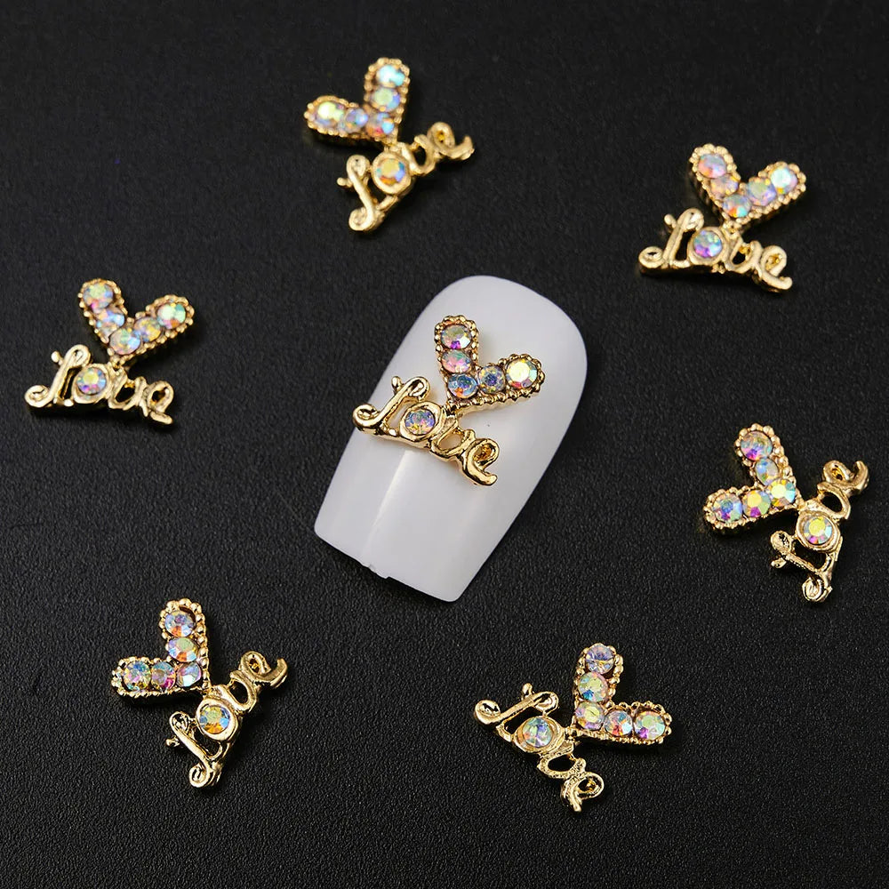 10Pcs Kawaii Cartoon Bear Rhinestone Nail Charms - Image 10