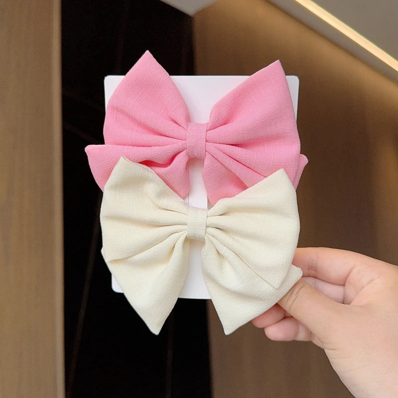 2PCS Solid Color Grosgrain Ribbon Hair Bows for Girls - Image 38