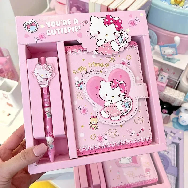 Sanrio Notebook and Stationery Set – Kuromi, Hello Kitty, Cinnamoroll - Image 2