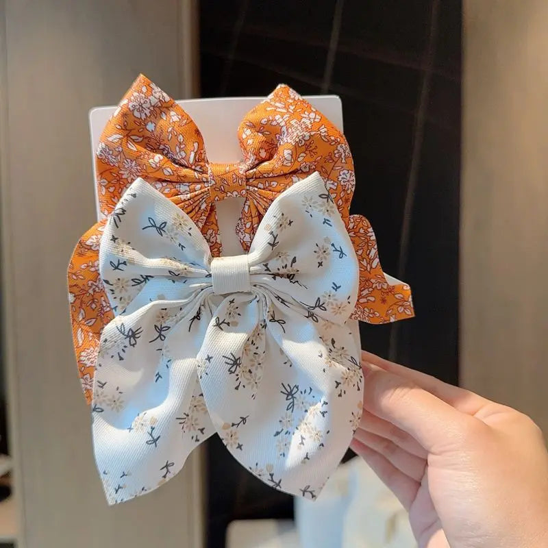 2PCS Solid Color Grosgrain Ribbon Hair Bows for Girls - Image 35