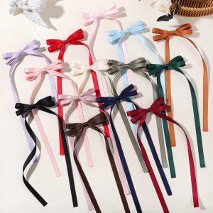 2pcs 2025 New Cute Ribbon Bow Headband Clip Set