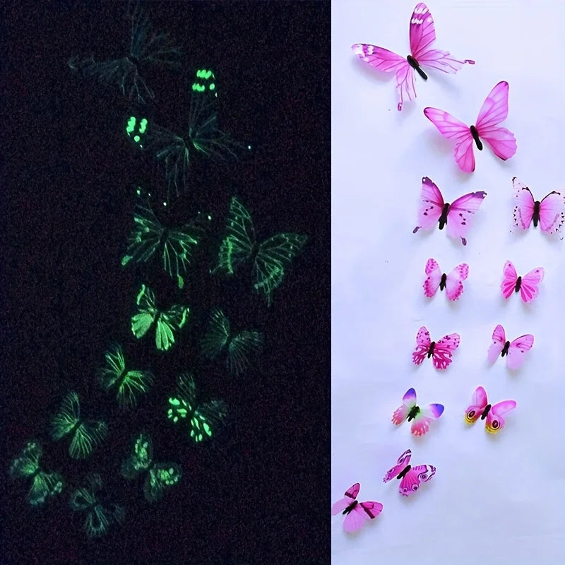 3D Luminous Butterfly Wall Stickers – DIY Home Decor Set - Image 3
