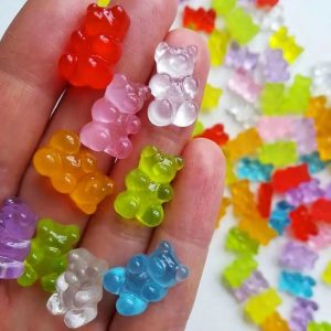 50Pcs Gummy Bear Rhinestone Nail Art Charms β Jelly Bear Decorations