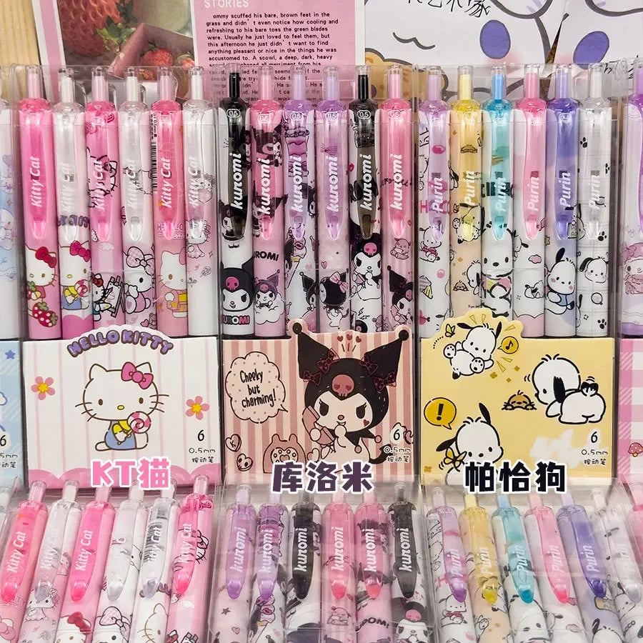 Sanrio 6pcs Series Gel Pen Set – Hello Kitty & Friends Y2K Collection