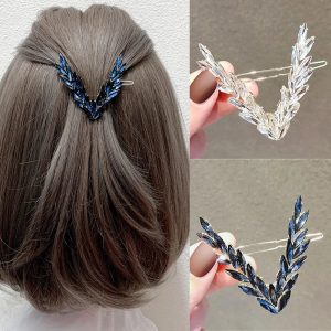 Luxury Shining Crystal Hair Clip – Elegant Korean V Shape Buckle Hairpins