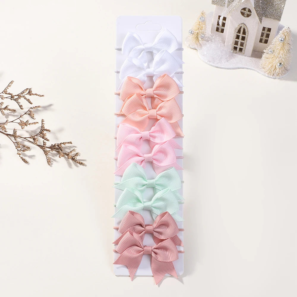 10Pcs Elastic Hair Ties with Ribbon Bows – Baby & Kids Gift Accessories - Image 8