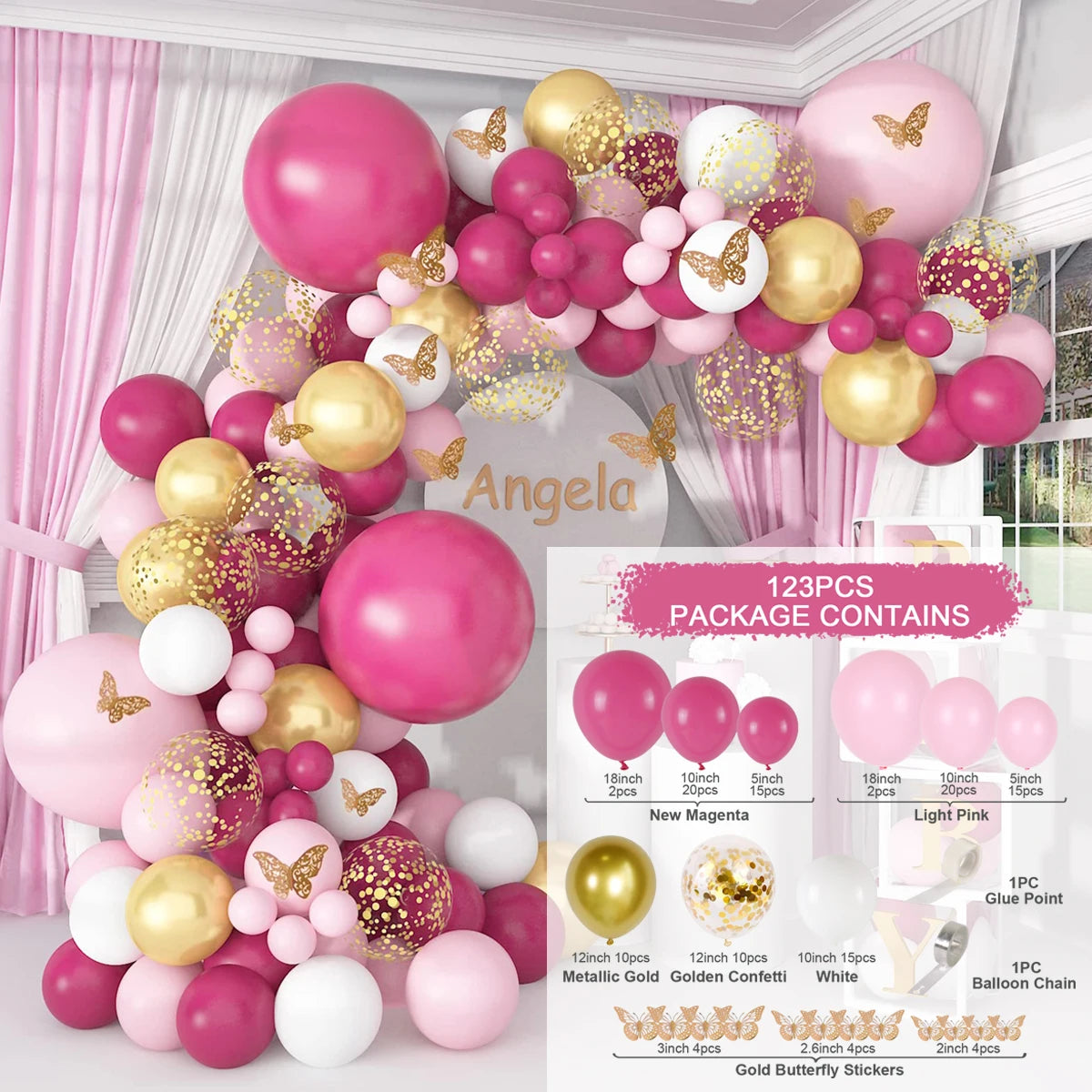 Purple Butterfly Balloon Garland Arch Kit - Image 17