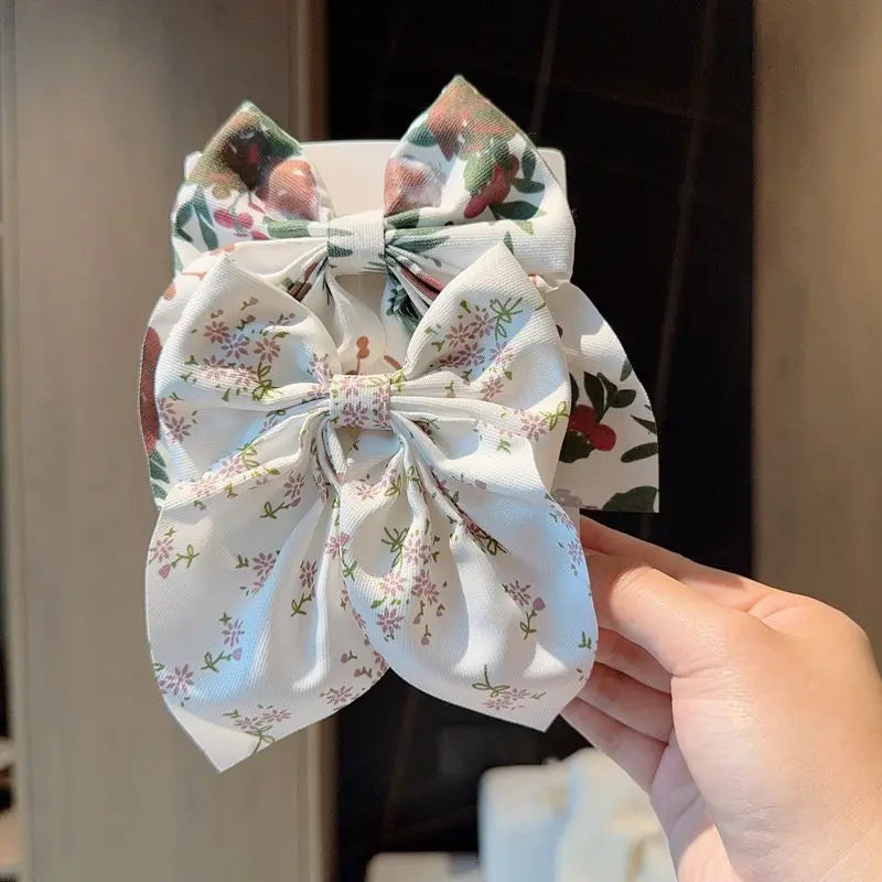 2PCS Solid Color Grosgrain Ribbon Hair Bows for Girls - Image 17