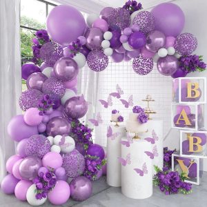 Purple Butterfly Balloon Garland Arch Kit
