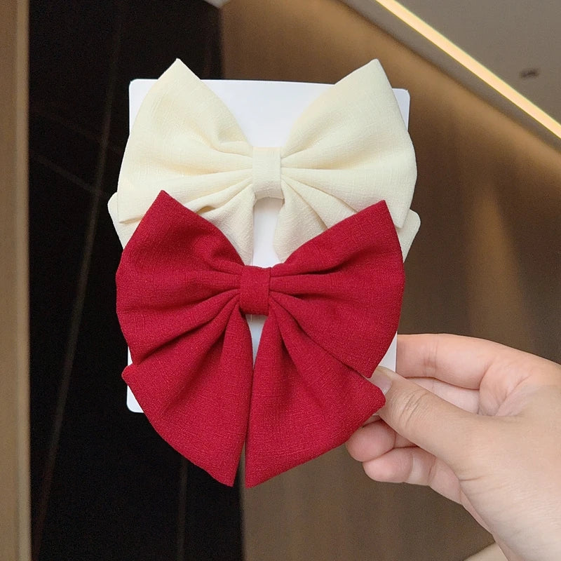 2PCS Solid Color Grosgrain Ribbon Hair Bows for Girls - Image 10